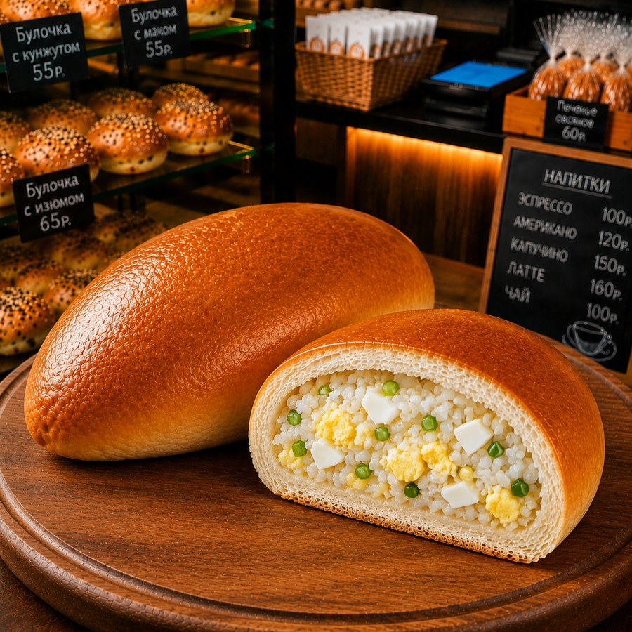 Пирожок с рисом и яйцом